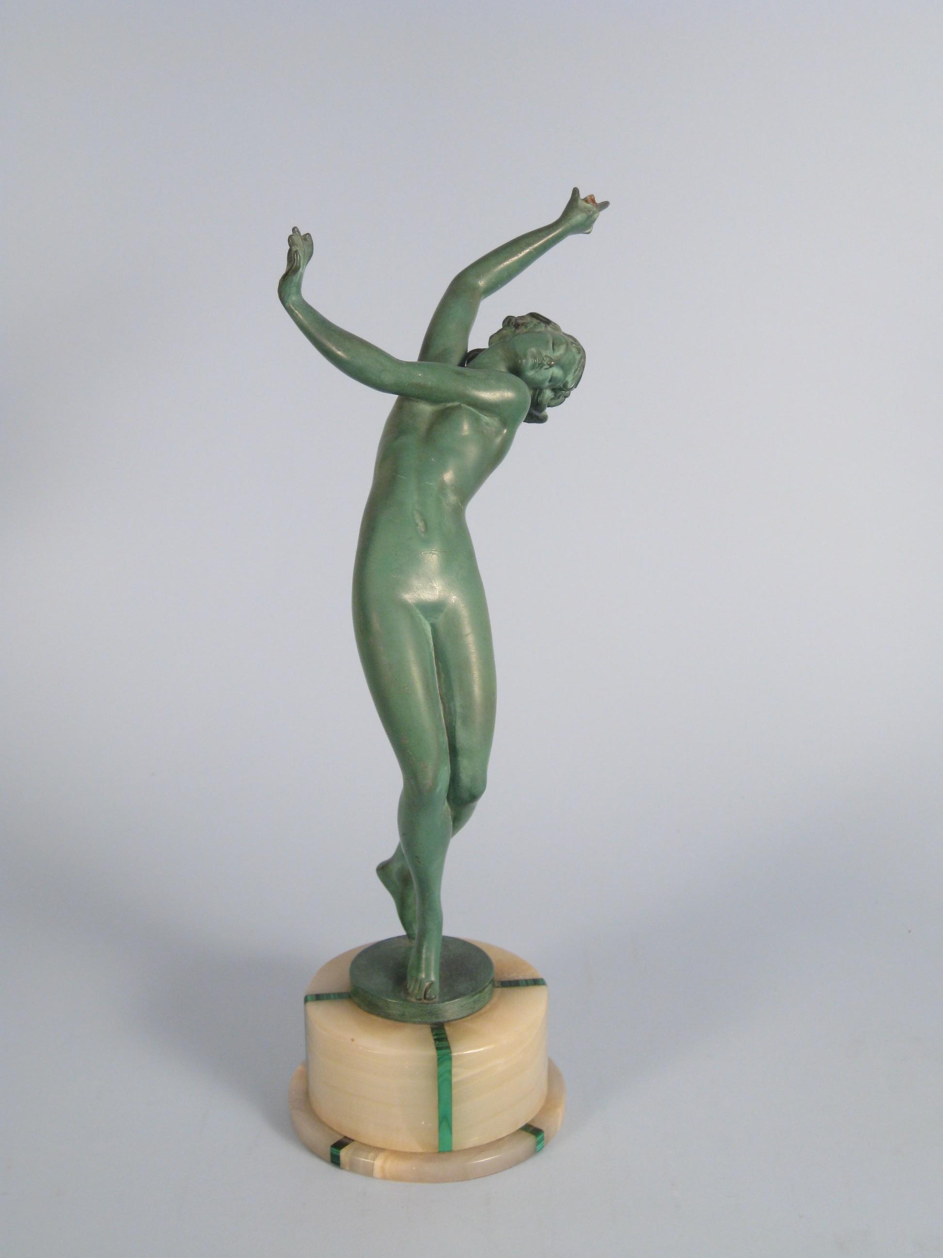 Appraisal: An alloy Art Deco Figure of a dancing nude female