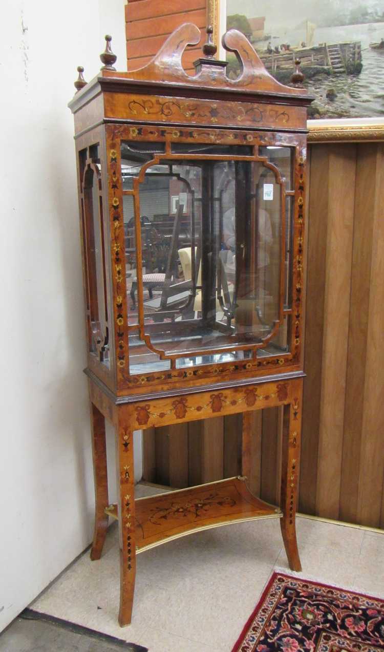 Appraisal: FRENCH NEOCLASSICAL STYLE CURIO CABINET ON STAND late th century