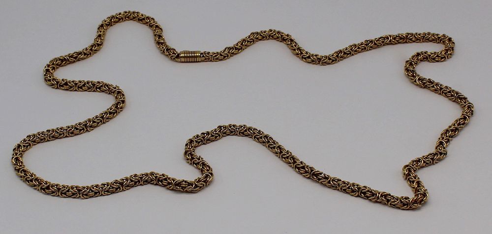 Appraisal: JEWELRY Byzantine Link kt Gold Necklace Byzantine link kt yellow