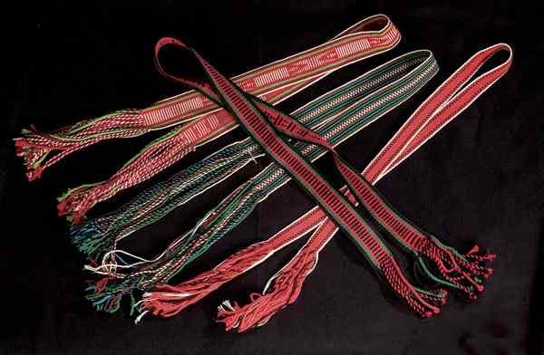 Appraisal: Pueblo Dance Sashes lot of beautifully hand-woven geometric patterns of