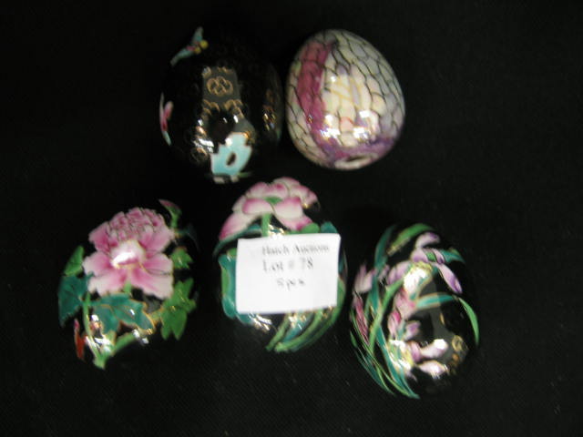 Appraisal: Porcelain Eggs Oriental Style Decor