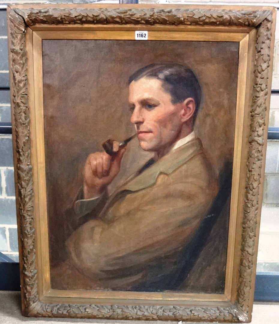 Appraisal: English School early th century Portrait of a gentleman smoking