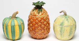 Appraisal: European Hand Comprising a cantaloupe and Tondo pumpkin each inscribed