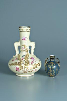 Appraisal: Two aesthetic movement vases porcelain one with scrolled handles gilt