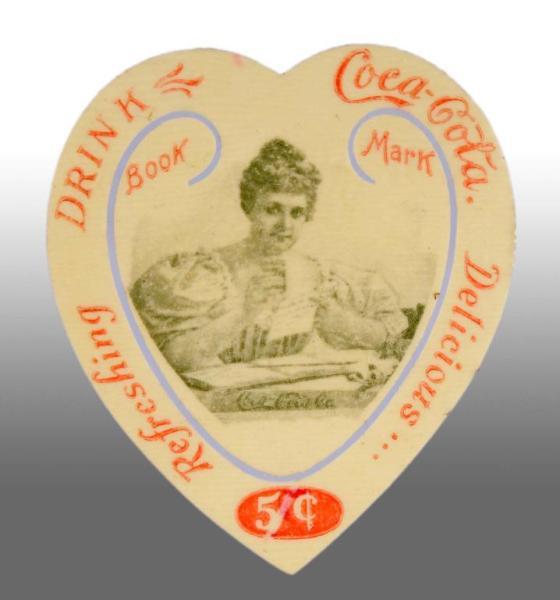 Appraisal: Celluloid Coca-Cola Heart-Shaped Bookmarker Condition Excellent Size - x