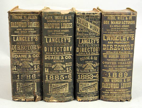 Appraisal: SAN FRANCISCO DIRECTORIES s Langley's San Francisco Directory for the