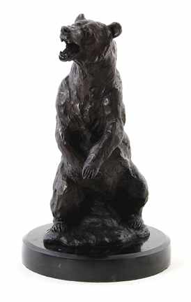 Appraisal: Bronze sculpture of bear after Barye Continental th century rampant