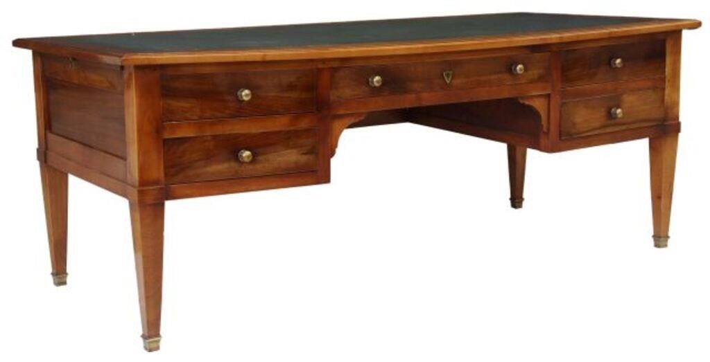 Appraisal: French Louis Philippe style fruitwood desk th c inset writing