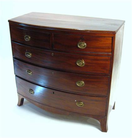 Appraisal: Late George III mahogany bow front chest of drawers The