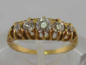 Appraisal: An early th century carat gold and five stone diamond