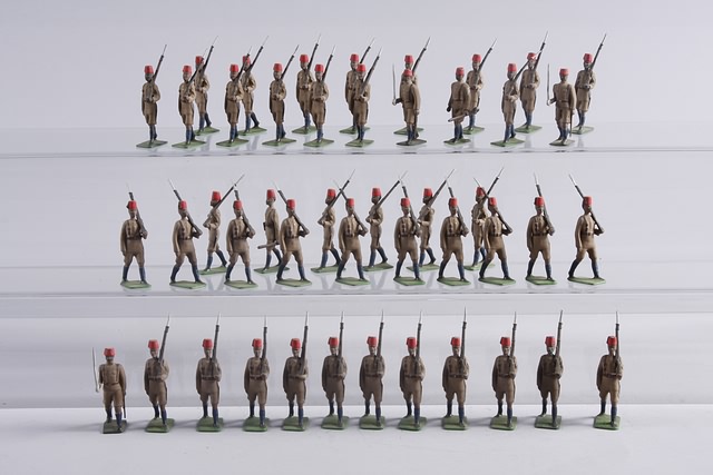 Appraisal: Lot of Turkish Infantry marching not painted Converted Britians Matte