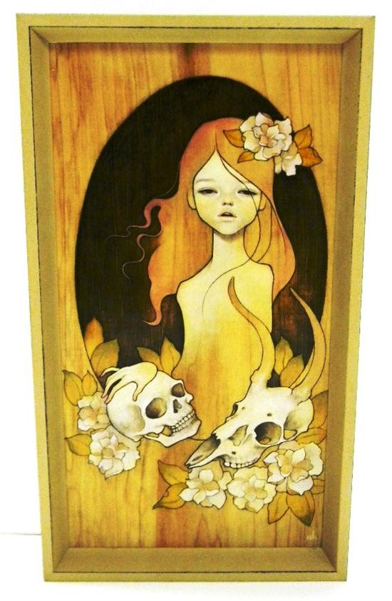 Appraisal: Audrey Kawasaki ''Isabelle '' gicle on archival board girl with