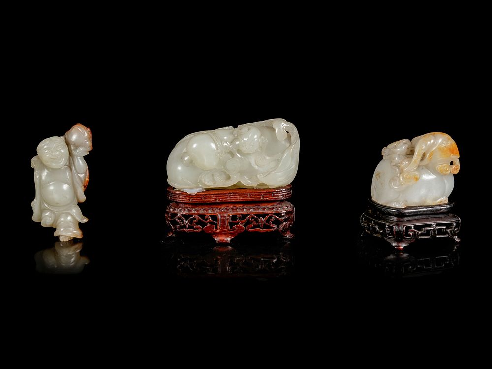 Appraisal: Three Jade Carvings Length of longest in cm Three Jade