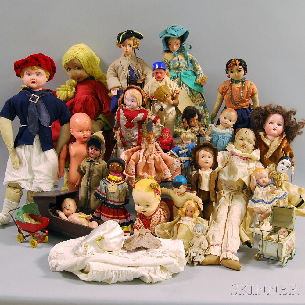 Appraisal: Group of Assorted Vintage Dolls including a pair of Madeline