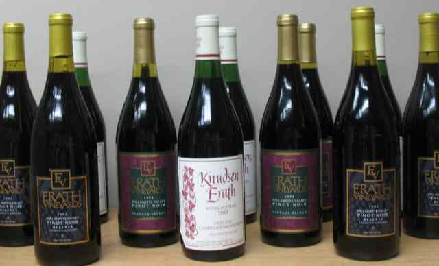 Appraisal: FIFTY-EIGHT BOTTLES OF VINTAGE OREGON WINE all Knudsen Erath Vineyards