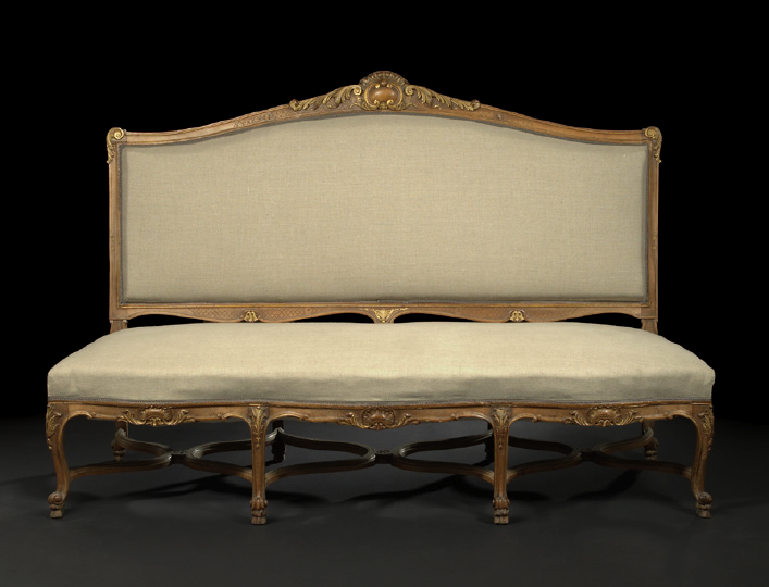 Appraisal: Northern European Fruitwood Sofa mid- th century the domed and