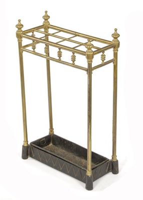 Appraisal: A late Victorian gilt brass stick stand with eight divisions