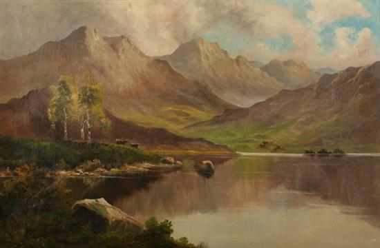 Appraisal: J M TUCKER Scottish th th century LANDSCAPE WITH HIGHLAND