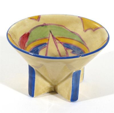 Appraisal: Gibraltar' a Clarice Cliff Bizarre Conical sugar basin painted in