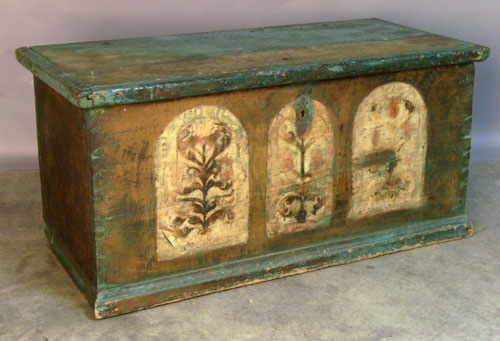 Appraisal: Pennsylvania painted dower chest th c retaining a wonderful pair