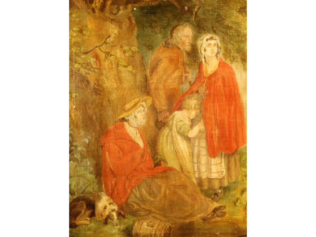 Appraisal: After George Morland Travellers sheltering under a tree oil on