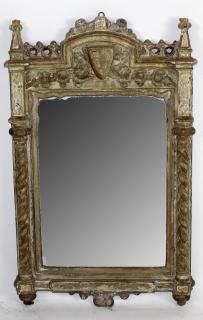 Appraisal: Italian carved and painted mirror Italian carved and painted mirror