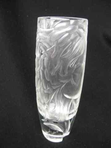 Appraisal: Wayland H Cato III Engraved Crystal Vase profile of a