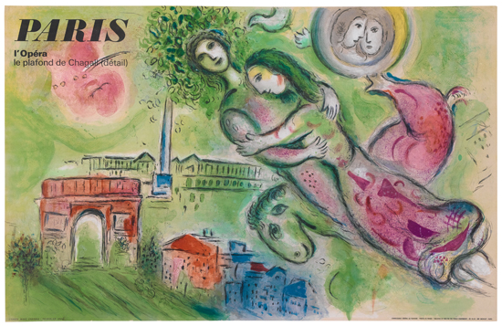 Appraisal: MARC CHAGALL - PARIS L'OP RA x inches x cm