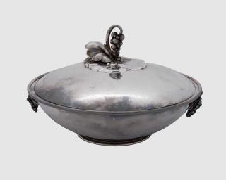 Appraisal: GEORG JENSEN Silver Covered Serving Dish No E GEORG JENSEN