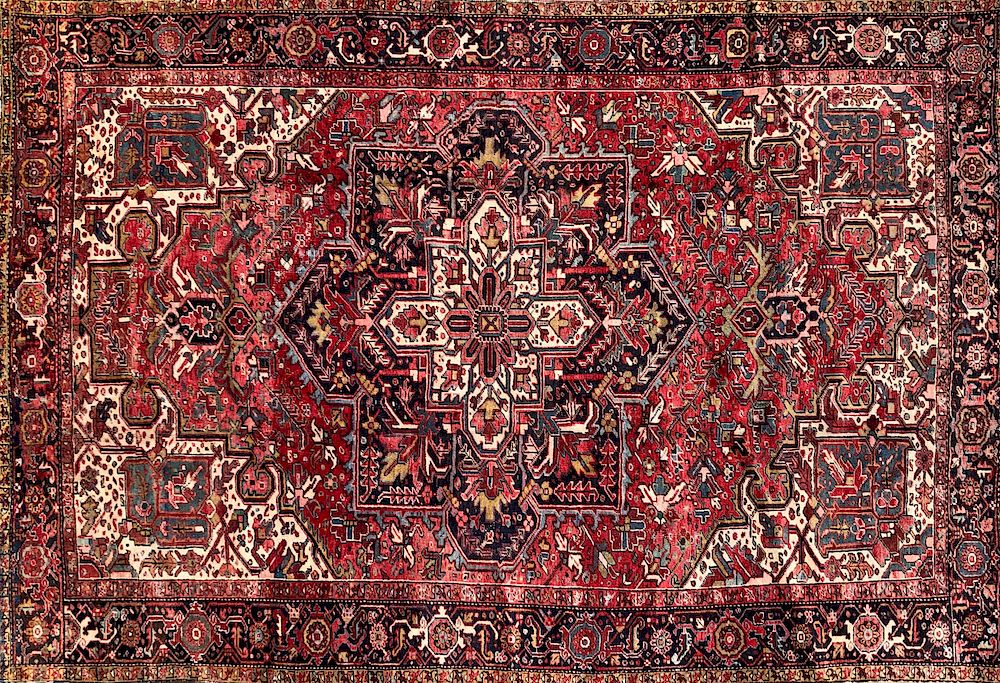 Appraisal: Hand Knotted Persian Heriz Carpet circa s Exclusive on Bidsquare