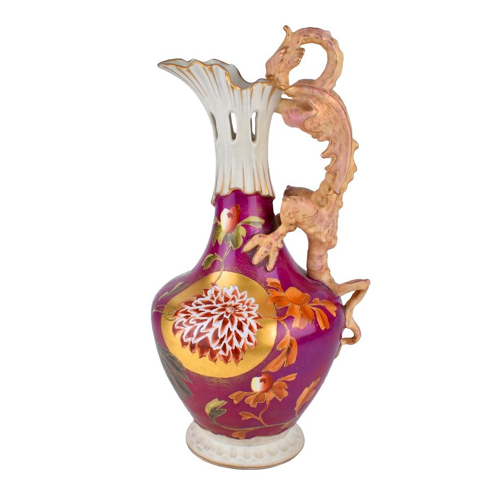 Appraisal: Turn Teplitz Amphora Ewer with Dragon Riessner Stellmacher Kessel Turn