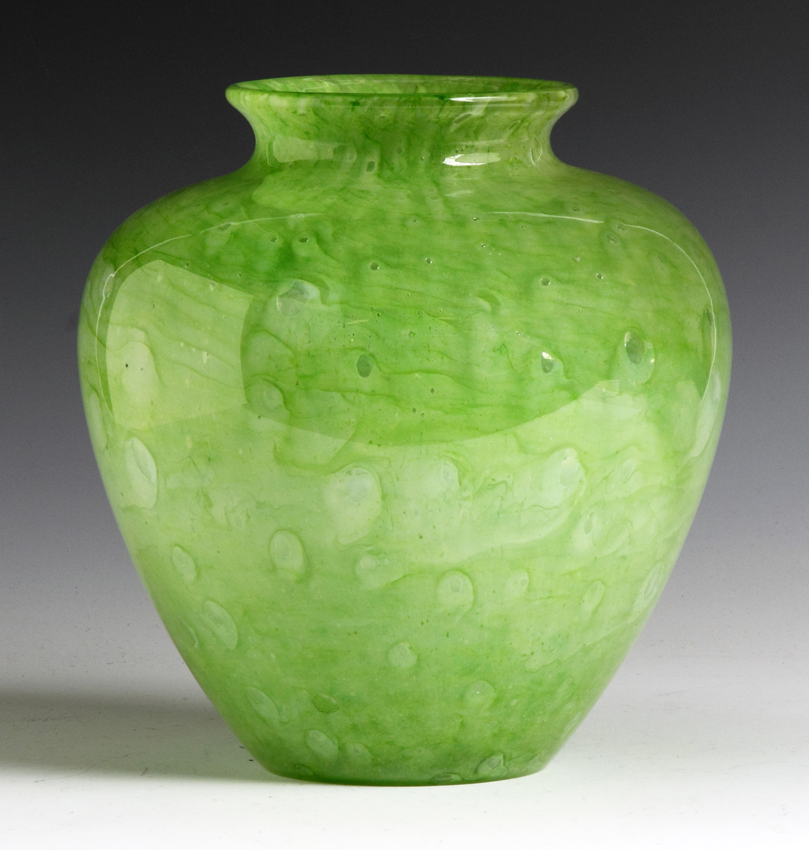 Appraisal: Steuben Green Cluthra Vase Early th cent