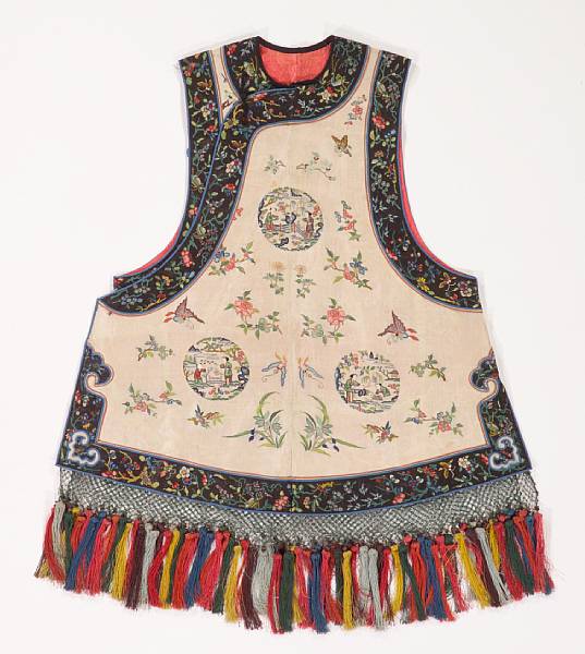 Appraisal: A summer gauze embroidered and tasseled vest Late Qing Dynasty