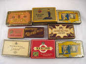 Appraisal: Nine tinplate advertising boxes