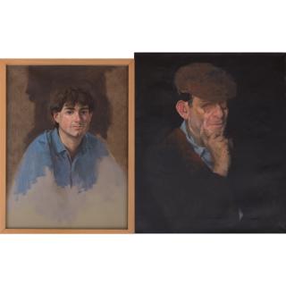 Appraisal: Herbert Steinberg - Two Male Portrait Studies Oil on canvas