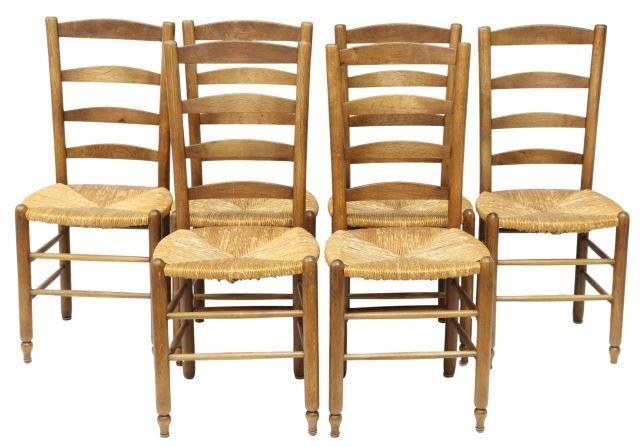 Appraisal: lot of French Provincial oak dining chairs th c having