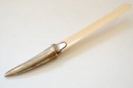 Appraisal: STERLING SILVER HANDLED IVORY PAGE TURNER