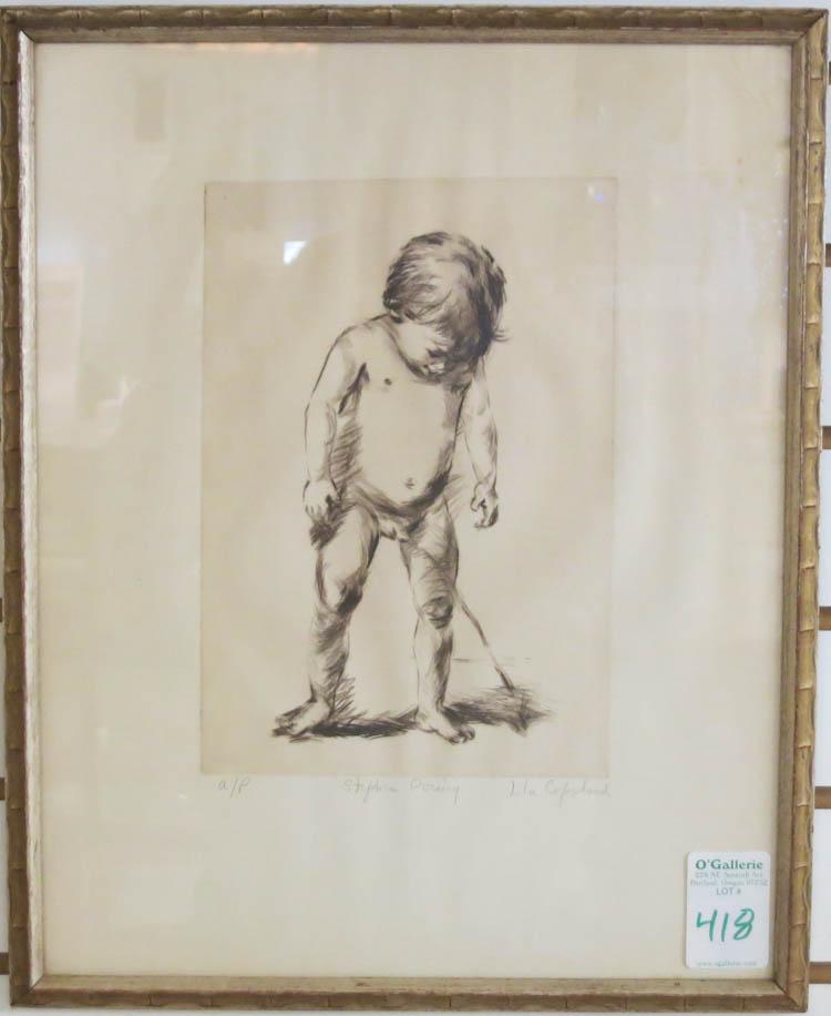 Appraisal: LILA COPELAND ETCHING New York born Stephen Peeing Image measures