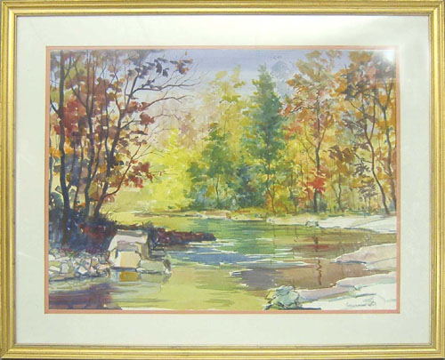 Appraisal: Edward Lis American th c watercolor landscape x