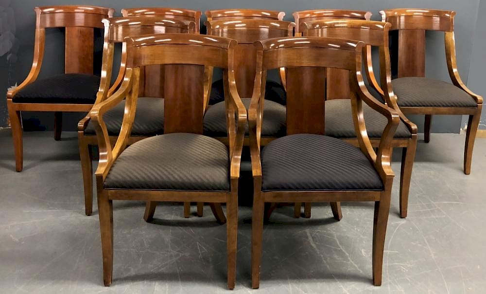 Appraisal: Set of Ten Baker Gondola Style Dining Chairs Set of