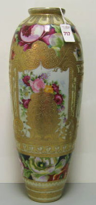 Appraisal: NIPPON HAND PAINTED VASE With allover scrolling and foliate gilt