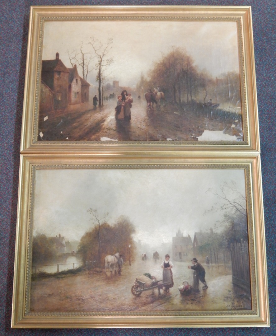 Appraisal: James Walker Gozzard - A pair of street scenes one