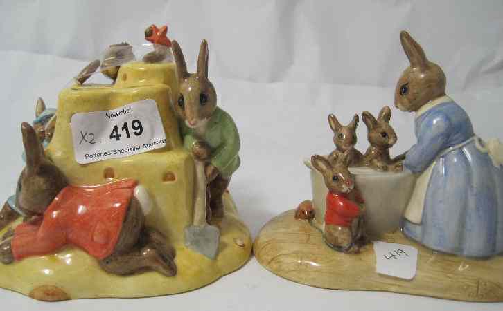 Appraisal: Royal Doulton Bunnykins Tableau Bath Night DB with Base and