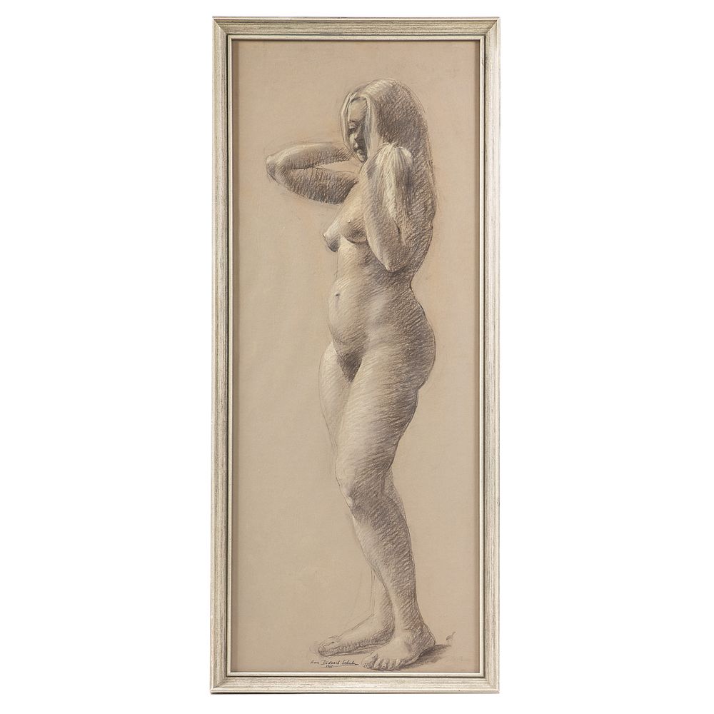 Appraisal: Ann Didusch Schuler Study of a Nude charcoal American -