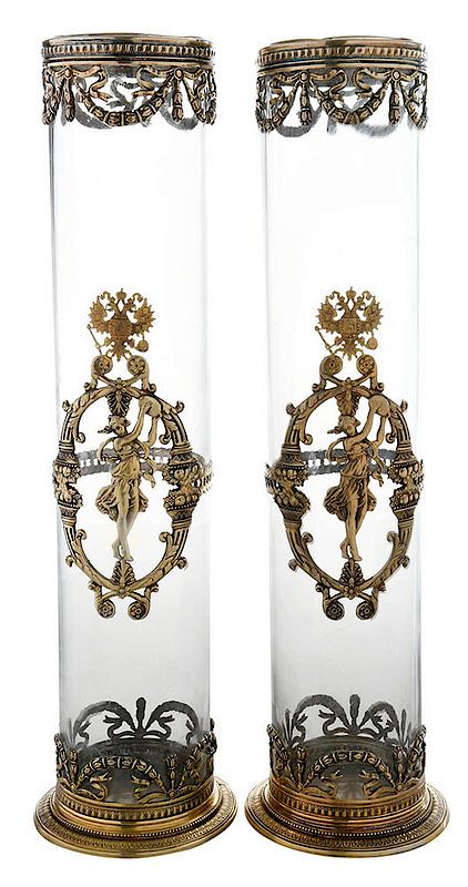 Appraisal: Pair of Russian Silver Mikhail Grachov Vases late th early