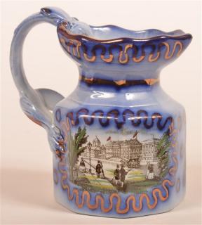 Appraisal: Transfer Dec Ironstone China Cream Pitcher Flow Blue Lustre and