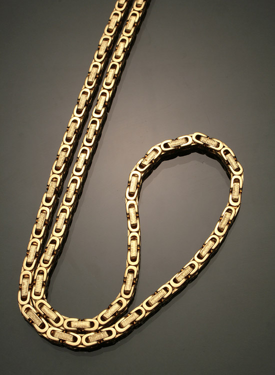 Appraisal: Opera Length -Karat Yellow-Gold Square Curb-Link Necklace Weight dwt Length