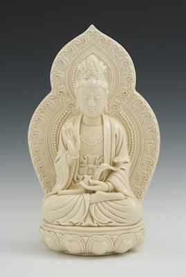 Appraisal: Nepalese Blanc de Chine Figure of Buddha Nepalese Blanc de