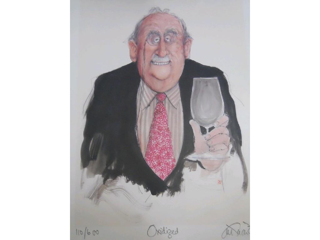 Appraisal: A signed coloured limited edition print of caricature of an