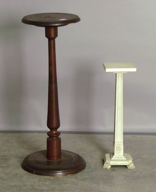 Appraisal: Two wood pedestals early th c h and h